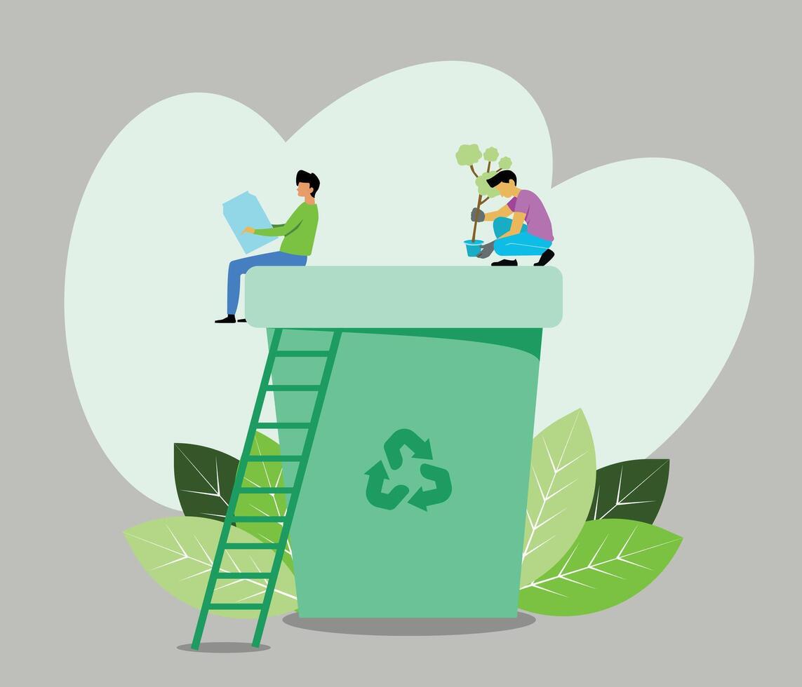 Go Green Flat Design for Illustration vector