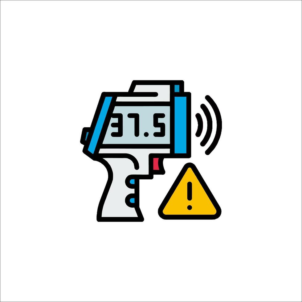 A thermometer and a warning sign on a white background vector