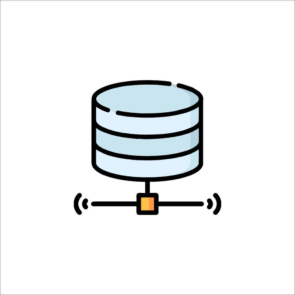A flat icon of a data storage device vector