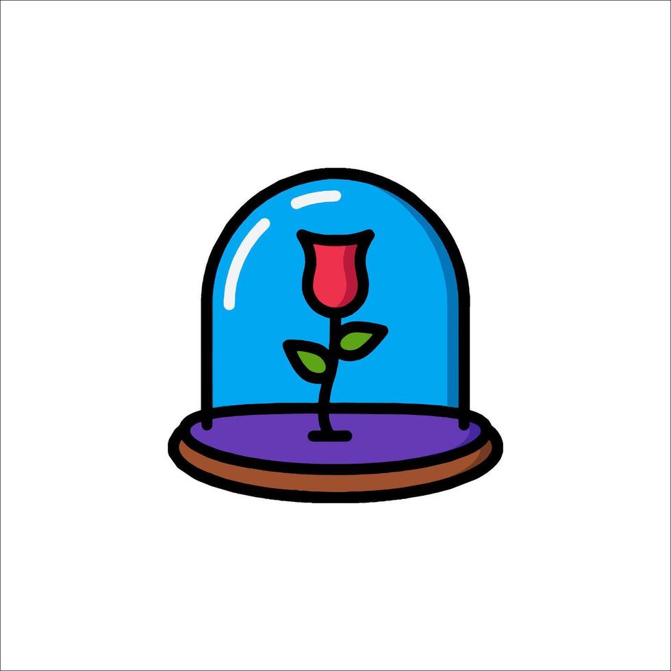A rose under a glass dome vector