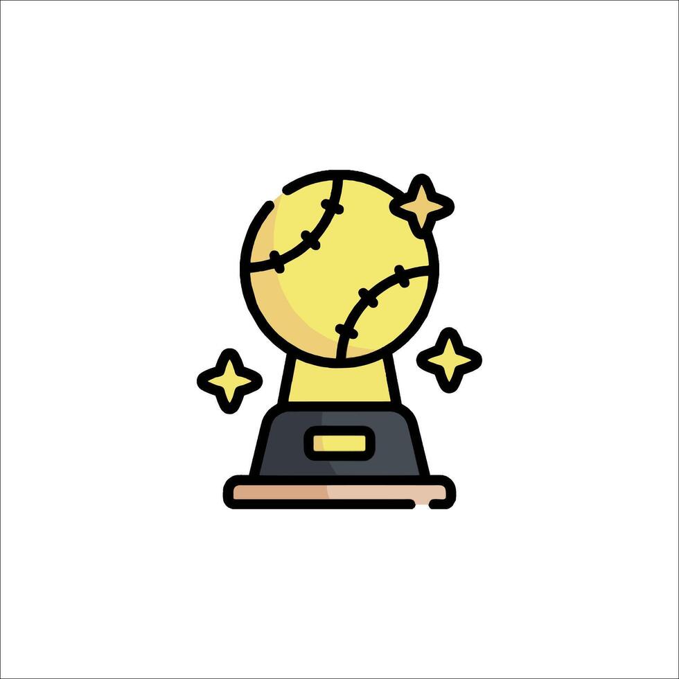 A trophy with a baseball on top vector