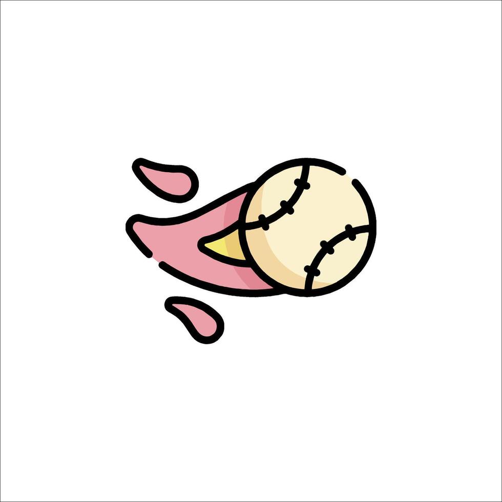 A cartoon baseball flying out of the air vector