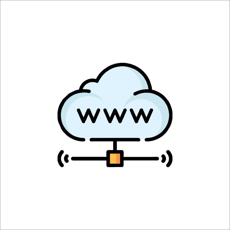 The cloud and the internet icon vector