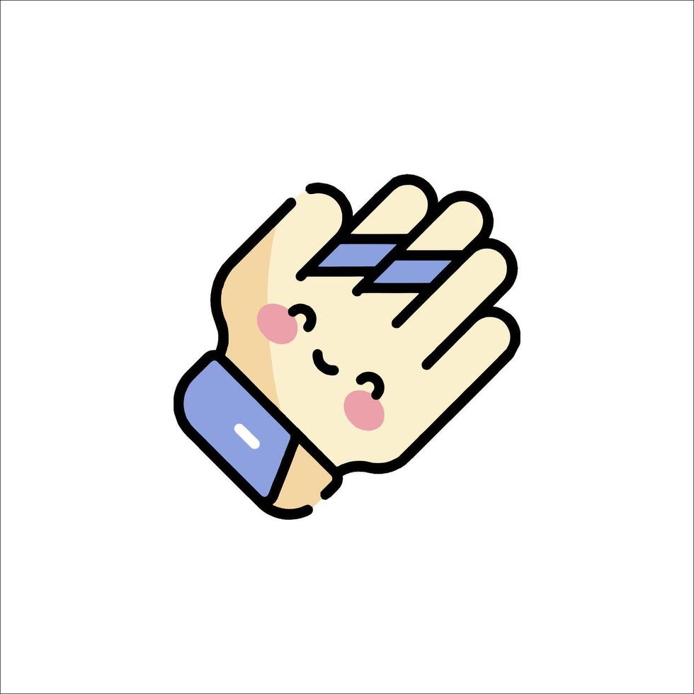 A cartoon hand with a smiley face on it vector