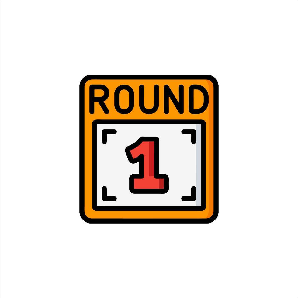Round 1 icon illustration vector