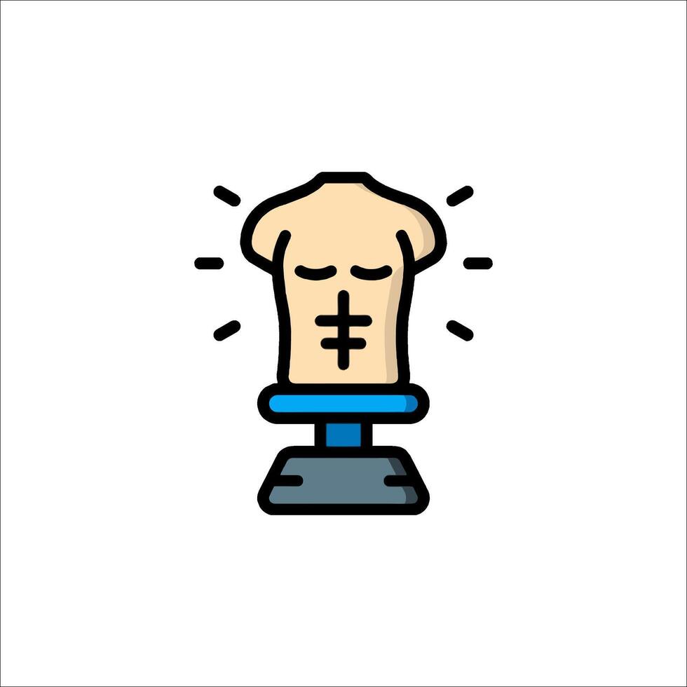 A man's head on a stand with a light bulb vector