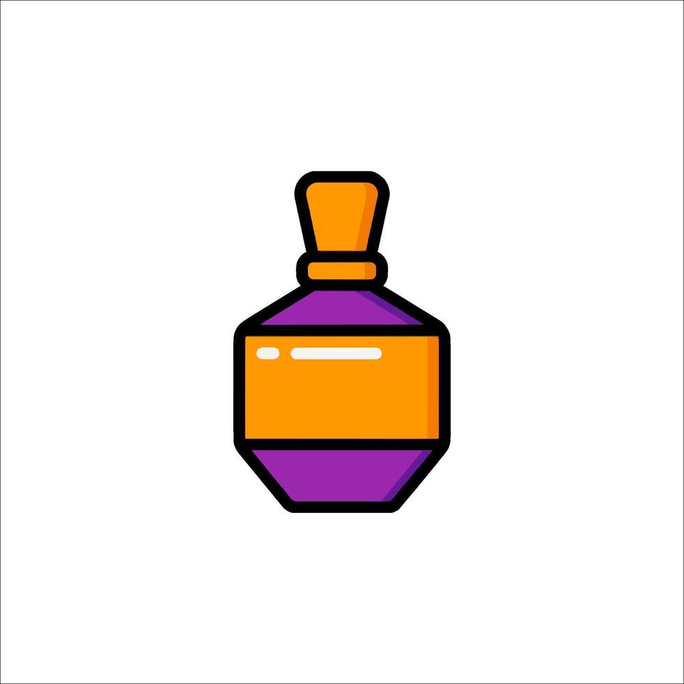 A purple and orange bottle with a lid on it vector
