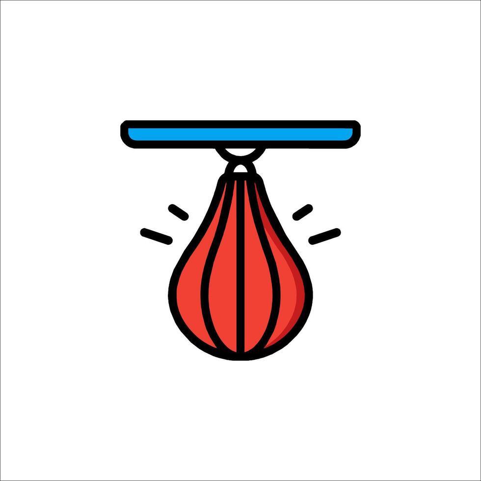 A red and blue boxing bag icon vector