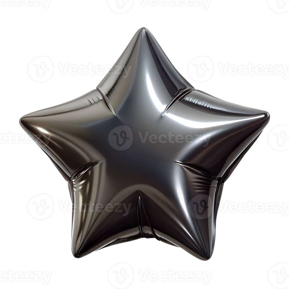 star of Foil black helium balloon. png