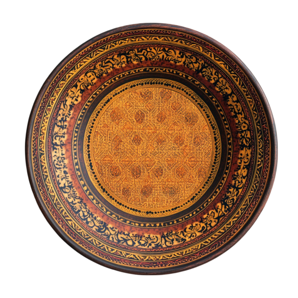 Decorative Plate with Pattern on Transparent Background png