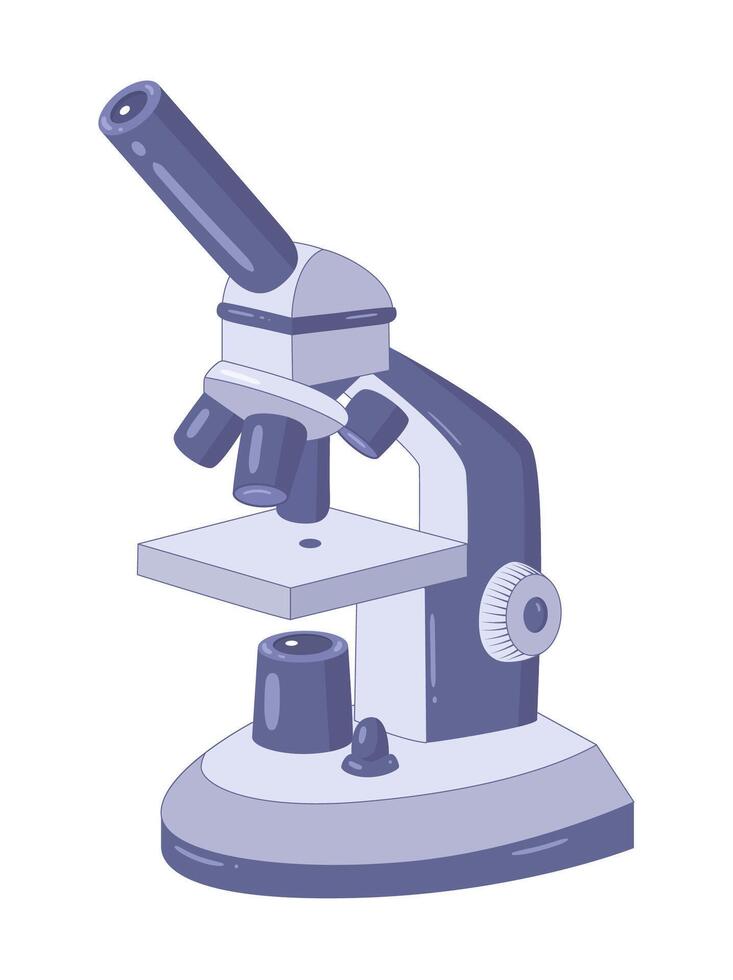 illustration of blue microscope. Laboratory equipment vector