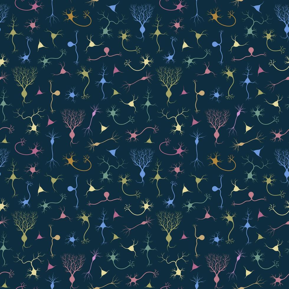 Colorful pattern with neurons. Science background vector