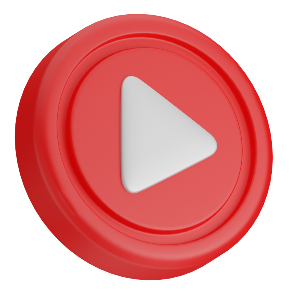 3d red play button icon png