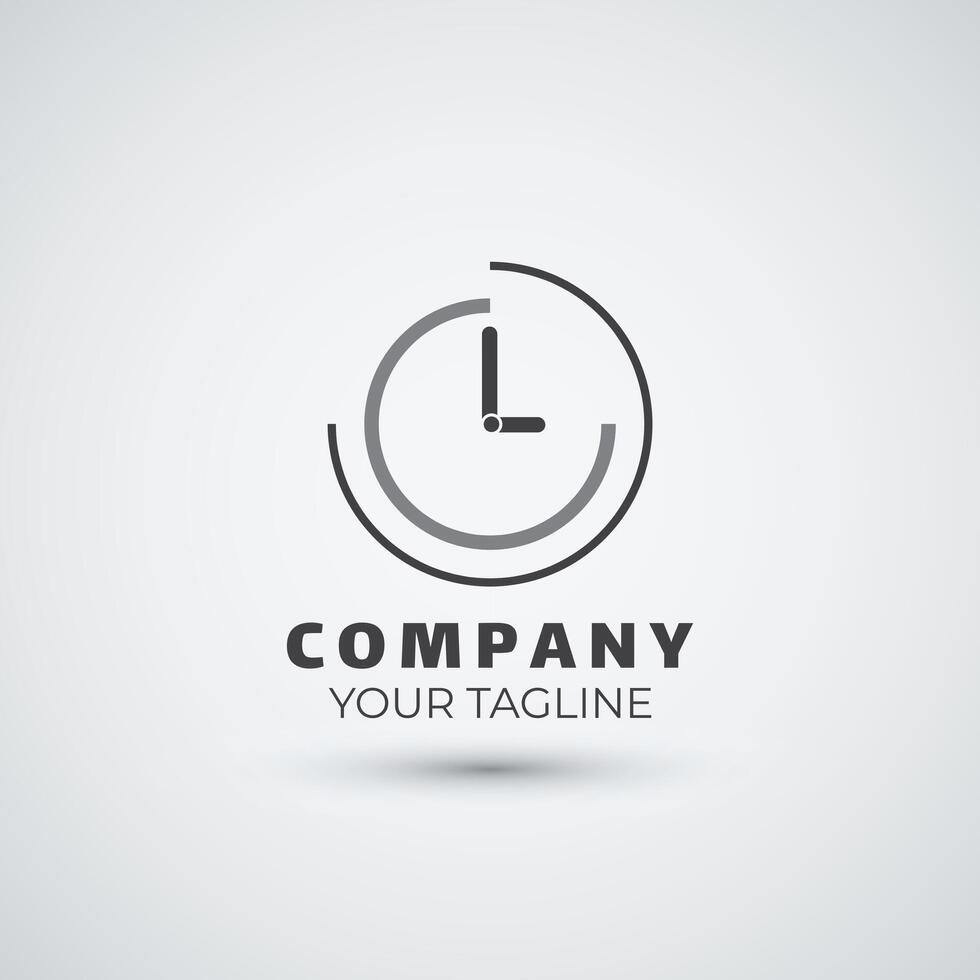 Abstract time clock logo design template vector