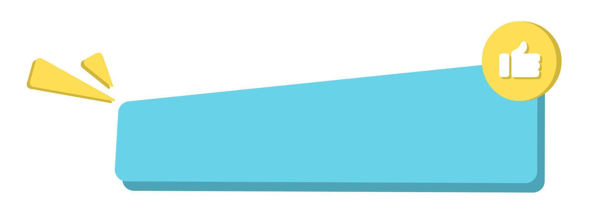 Modern Speech Bubble with Like Icon in Blue and Yellow vector