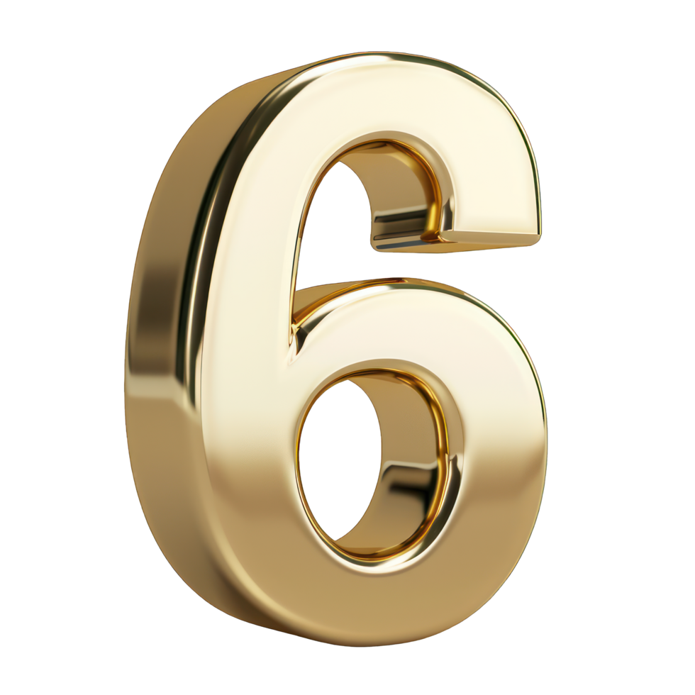 A Foil helium balloon number 6 no background png