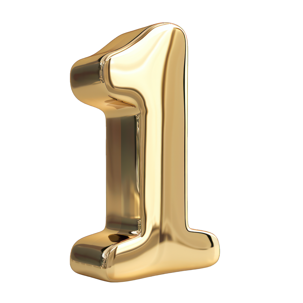 A Foil helium balloon number 1 no background png