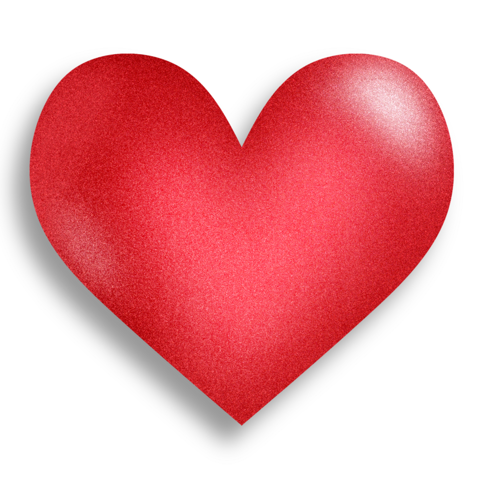 Glittering Red Heart on Transparent Background png