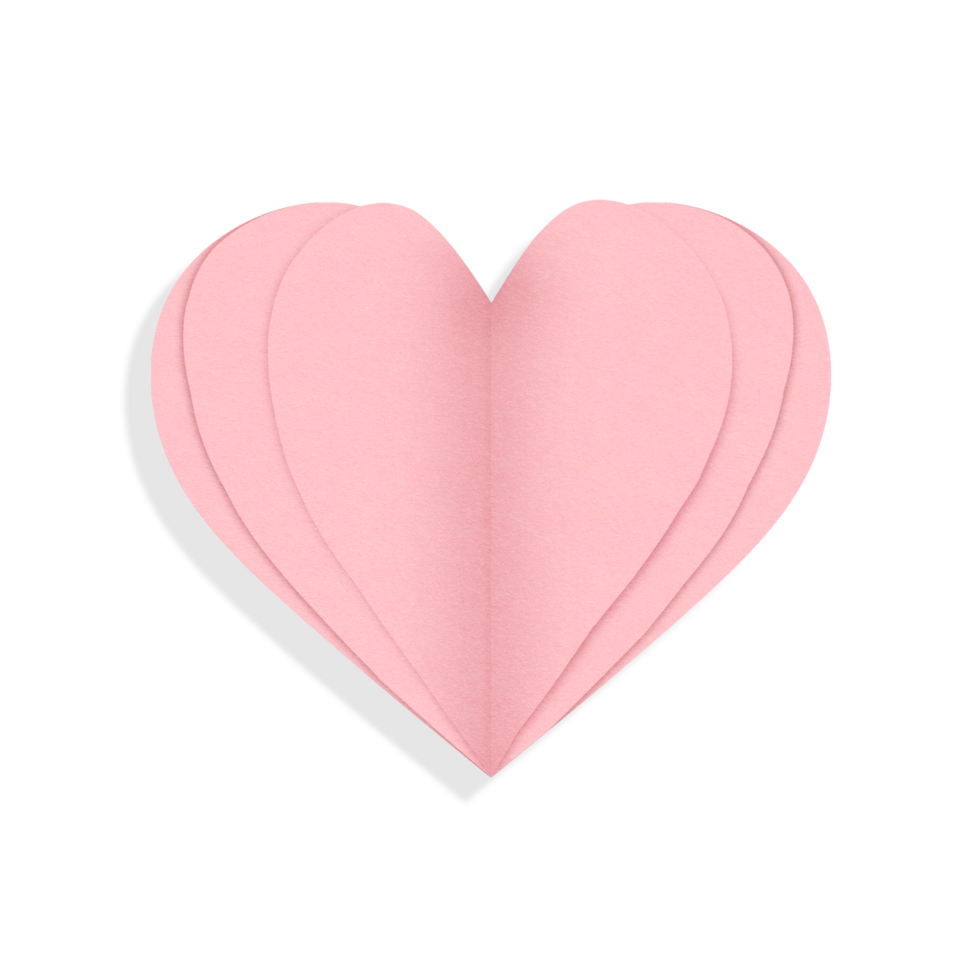Minimalist Pink Paper Heart Valentines Day Symbol png