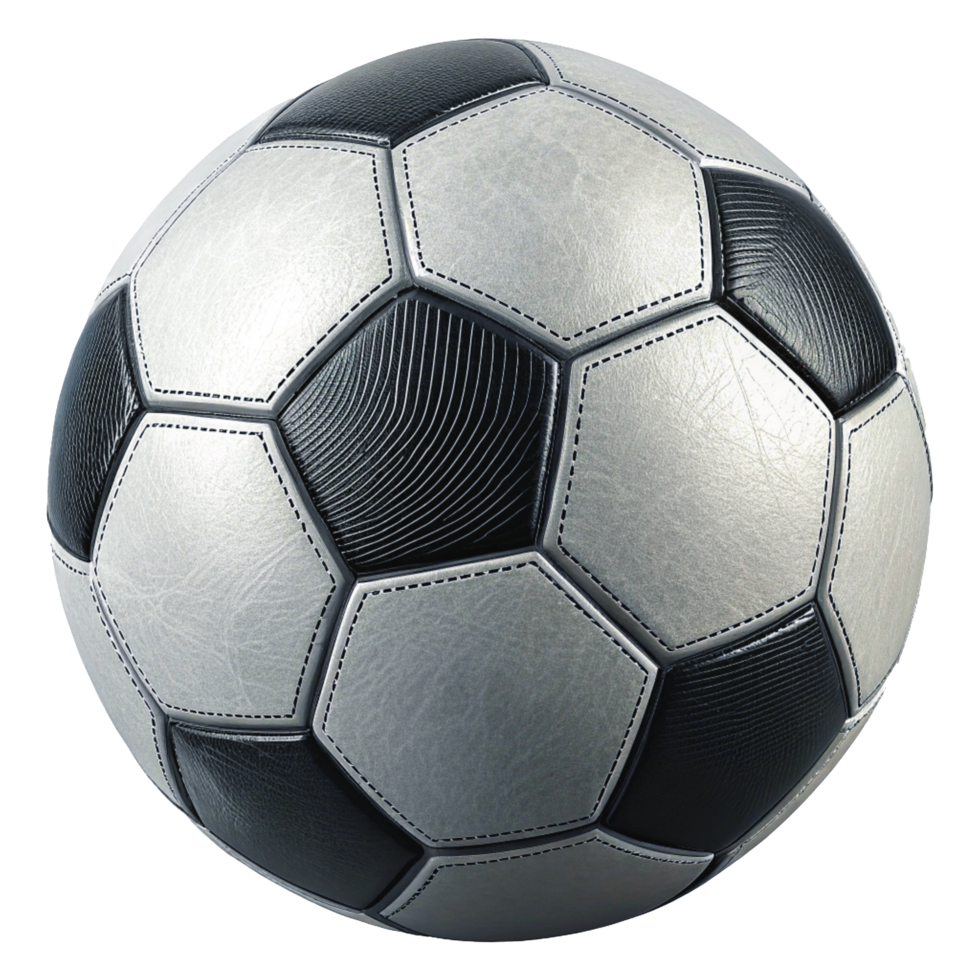 Photorealistic 3D Render of Classic Soccer Ball with Geometric Pattern and Glossy Surface png