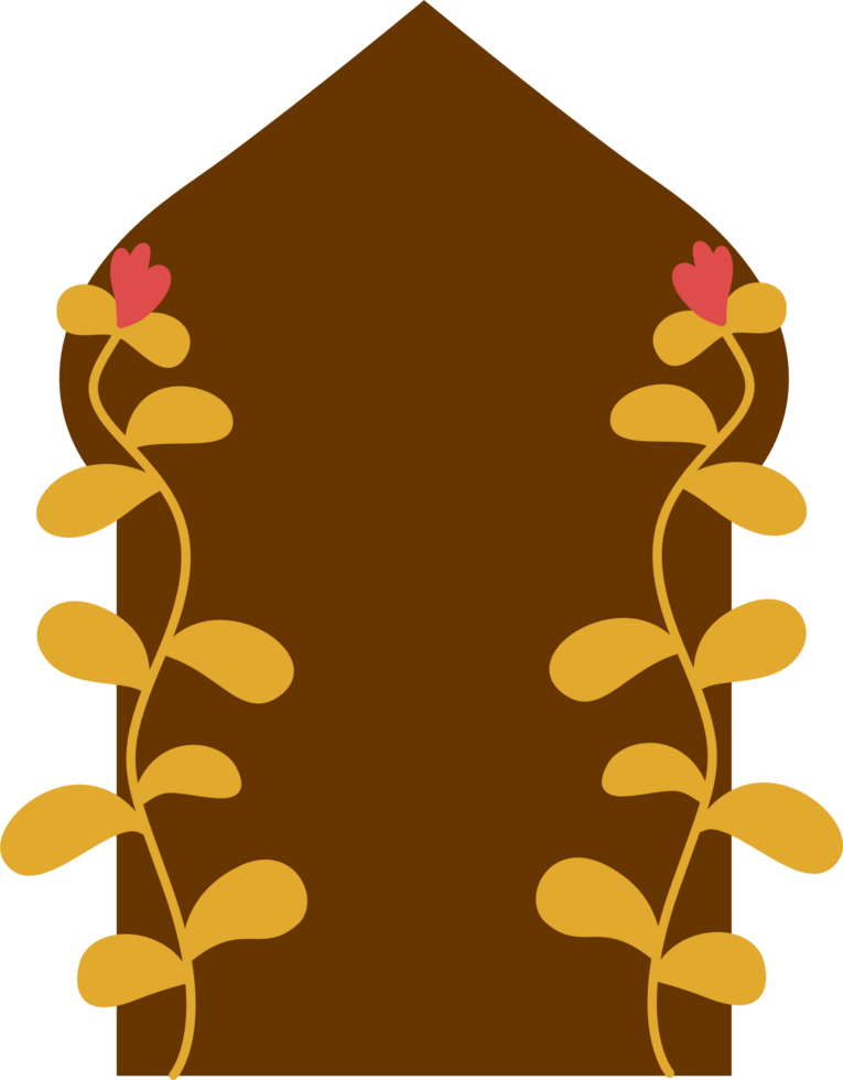 Frame with botanical flower png