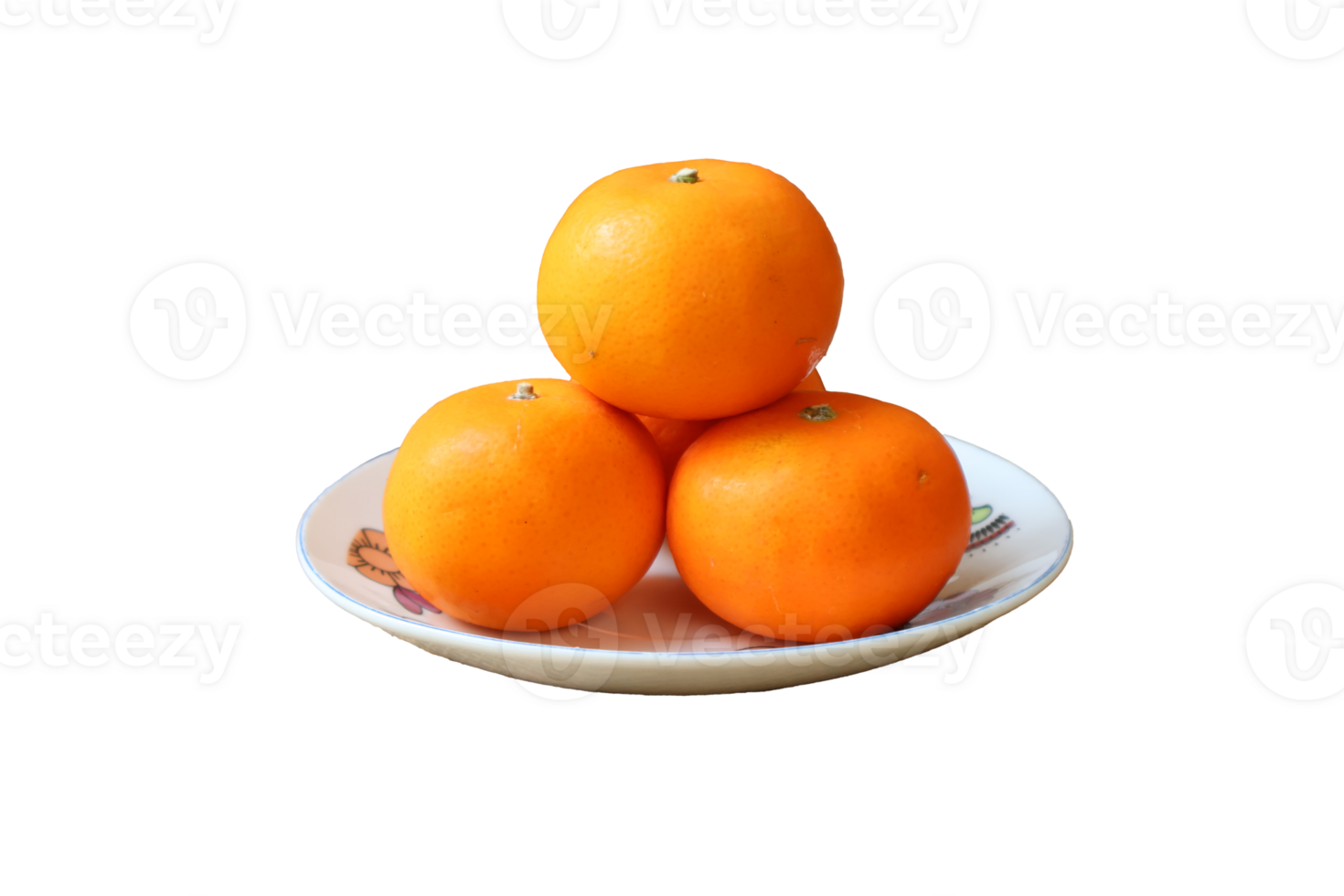Pile of citrus fruits on a plate. Wogan Orange. side view. on transparent background png