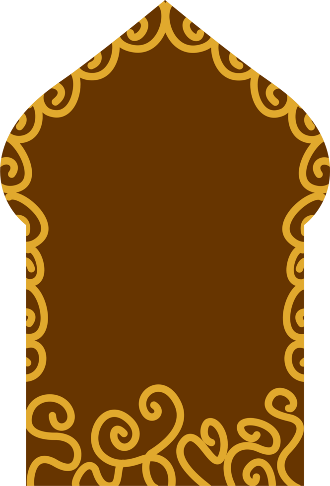 Islamic frame with gold patterns png
