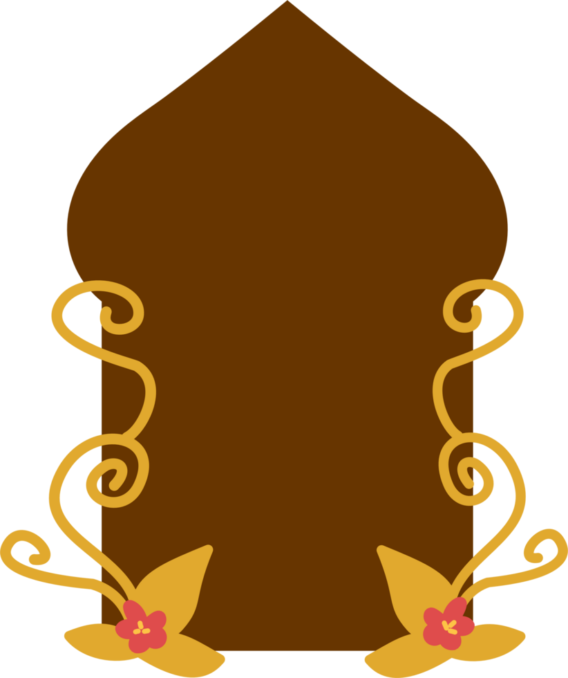 Invitation frame with golden vines png
