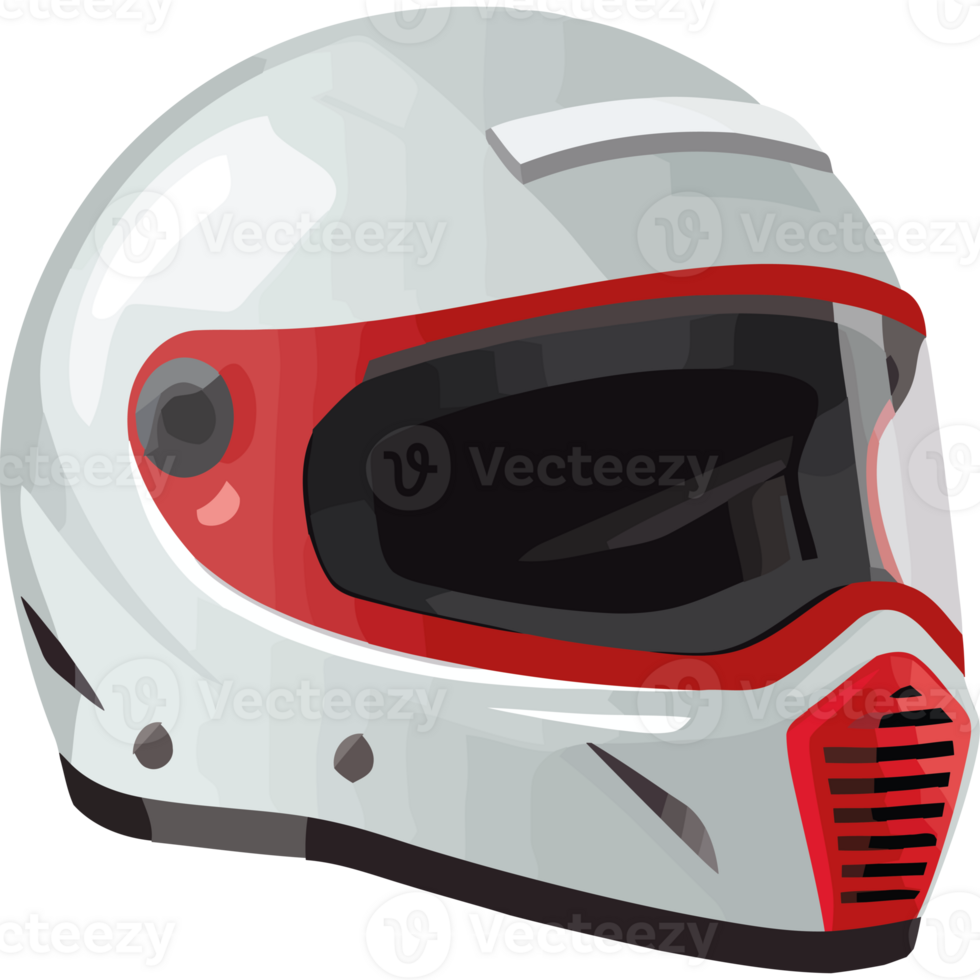 White helmet with red accents icon isolated design png