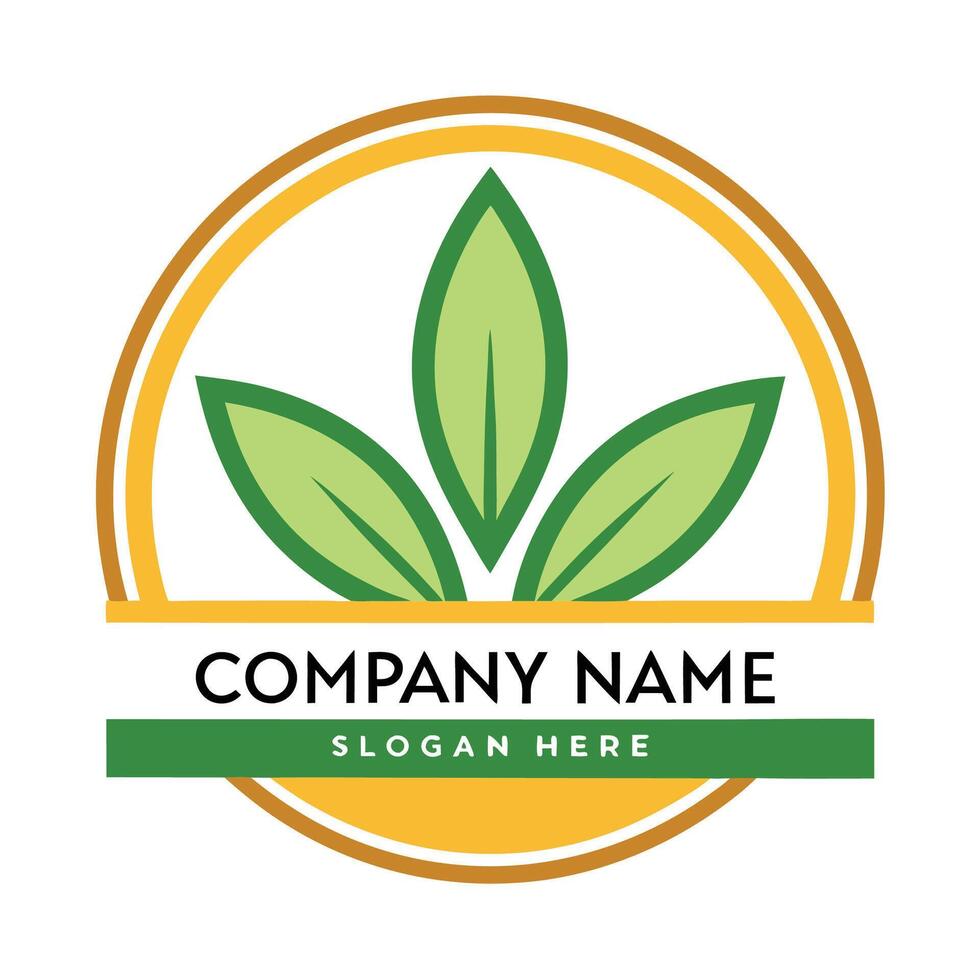 a logo for a company that has a green leaf on it vector