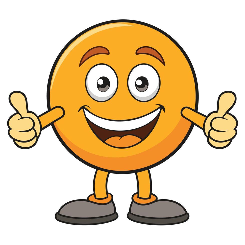 emoticon character showing thumbs up and giving, vector