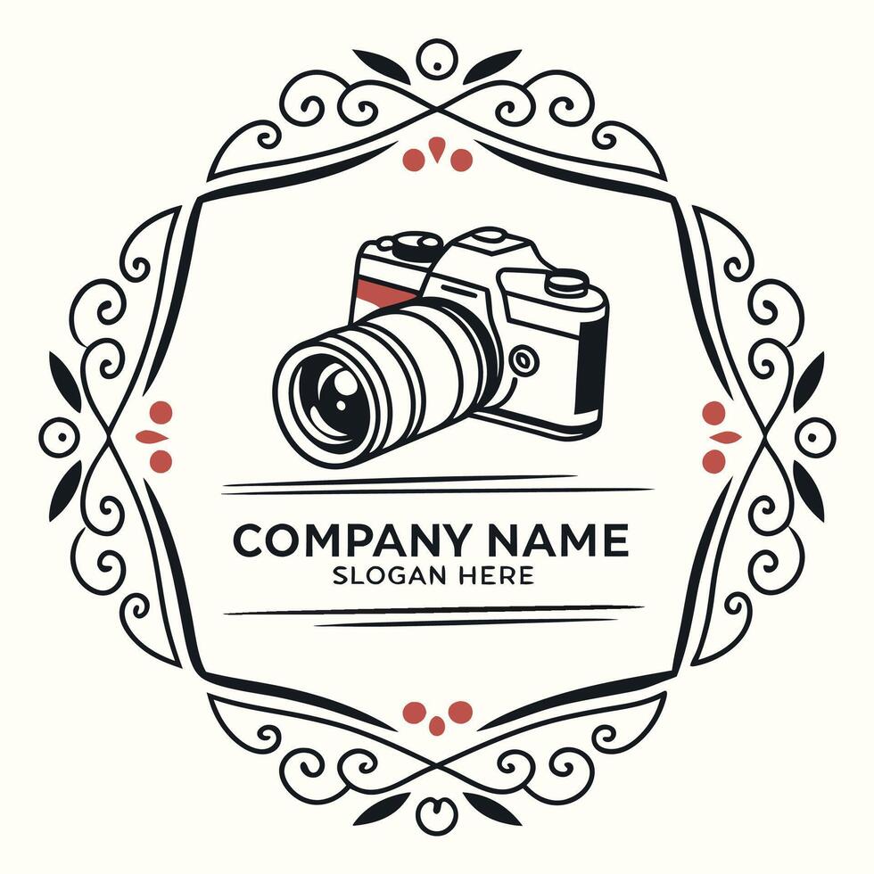 vintage camera logo design template vector