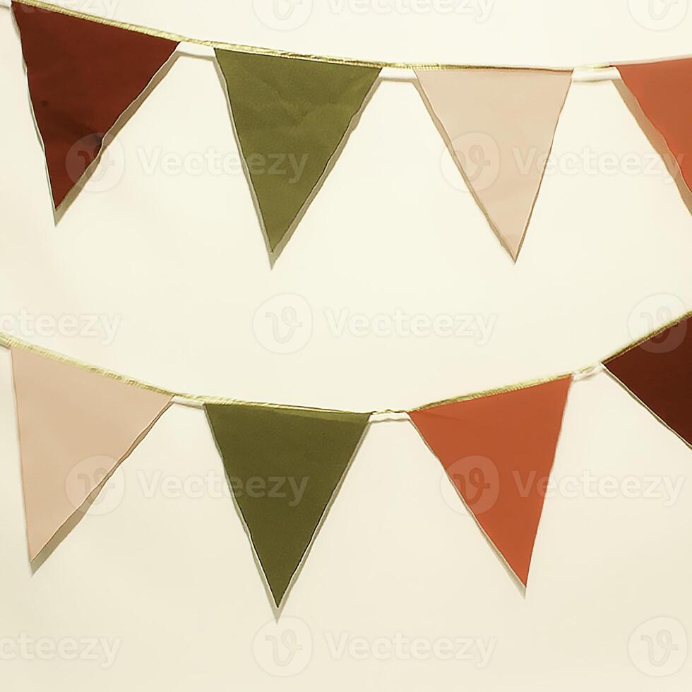 A Beautifully Colorful Fabric Bunting Banner That is Perfect for Any Type of Celebrations photo