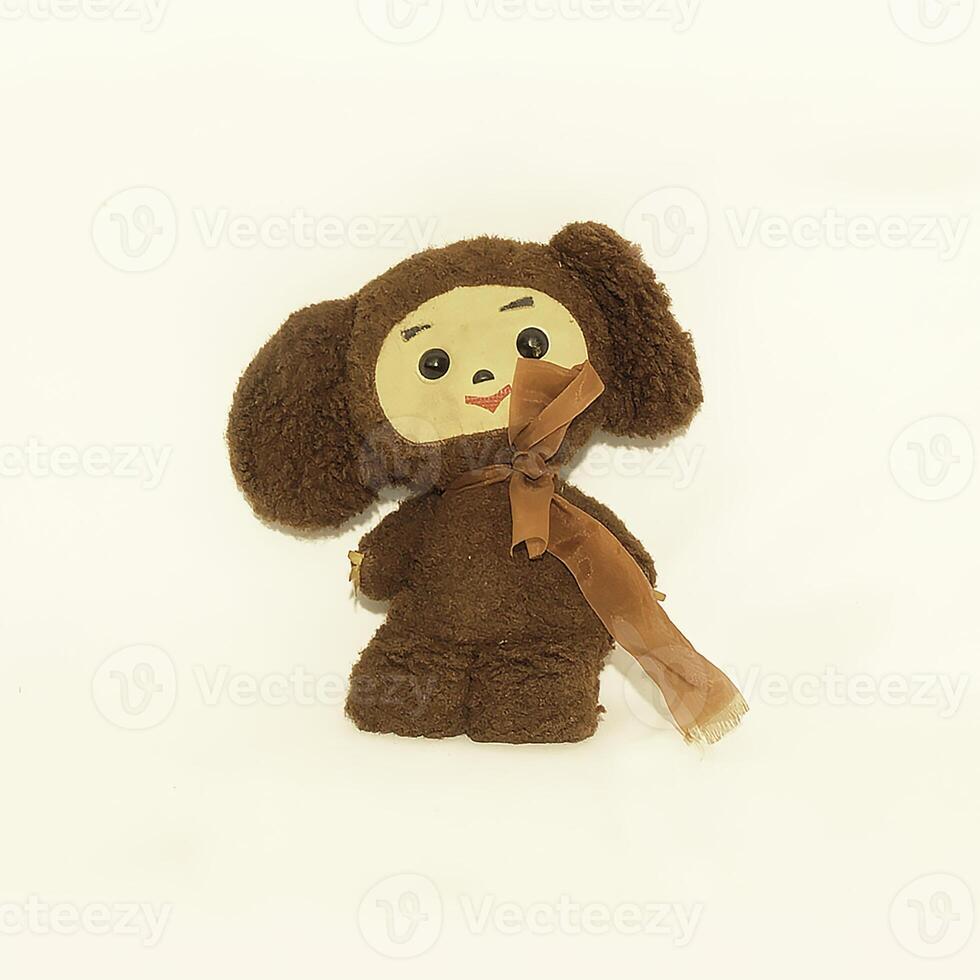 Adorable Cute Plush Doll that features Brown Ears and a Decorative Ribbon for style photo