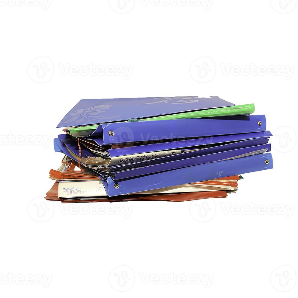 A Stack of Various Colorful Folders and Organized Files for Enhanced Organization and Management photo