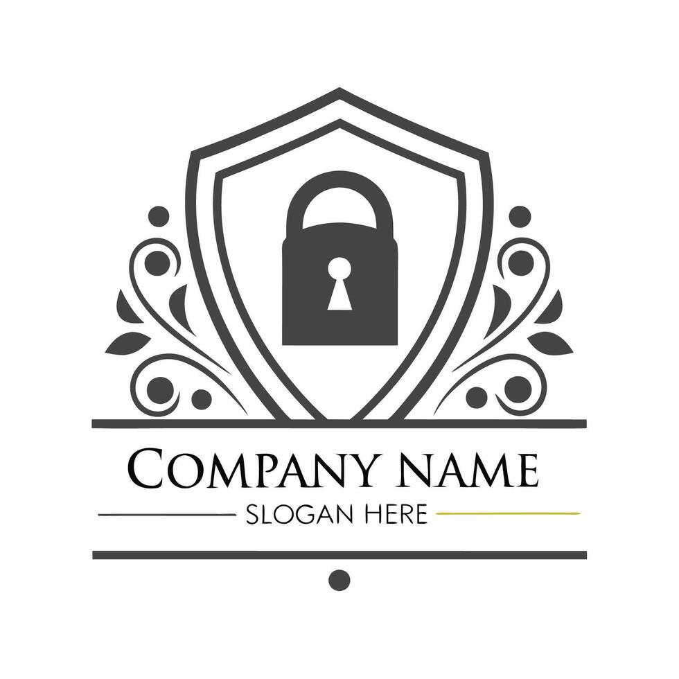 lock and key logo design template, vector