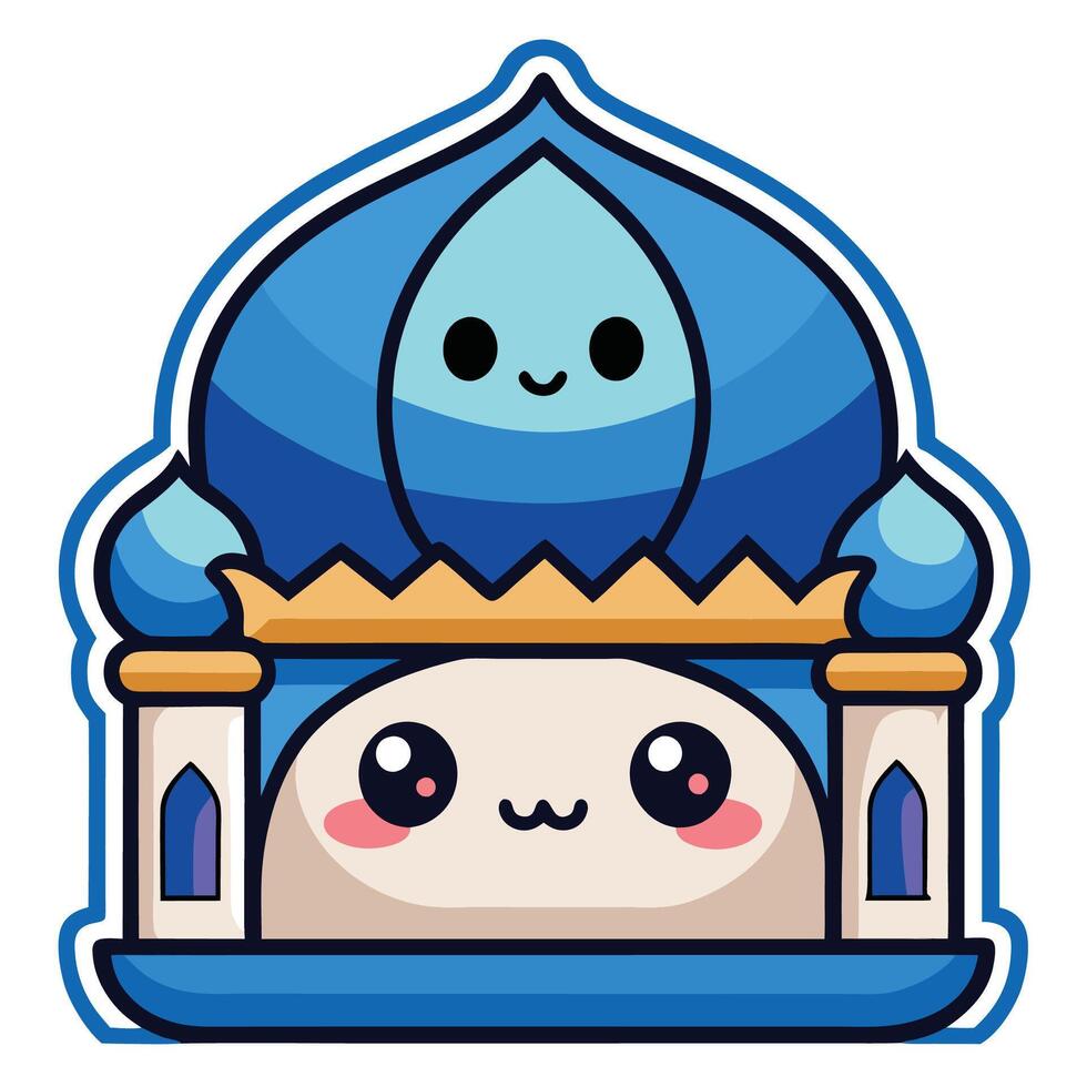 a cartoon character with a blue hat and awhite background vector