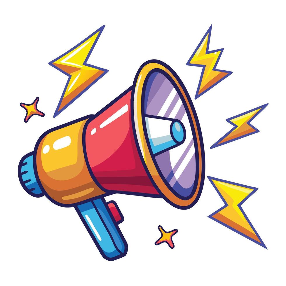 a megaphone with lightning coming out of it, vector