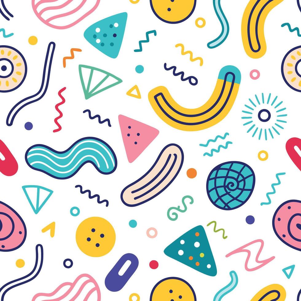 seamless pattern, with colorful retro white background vector