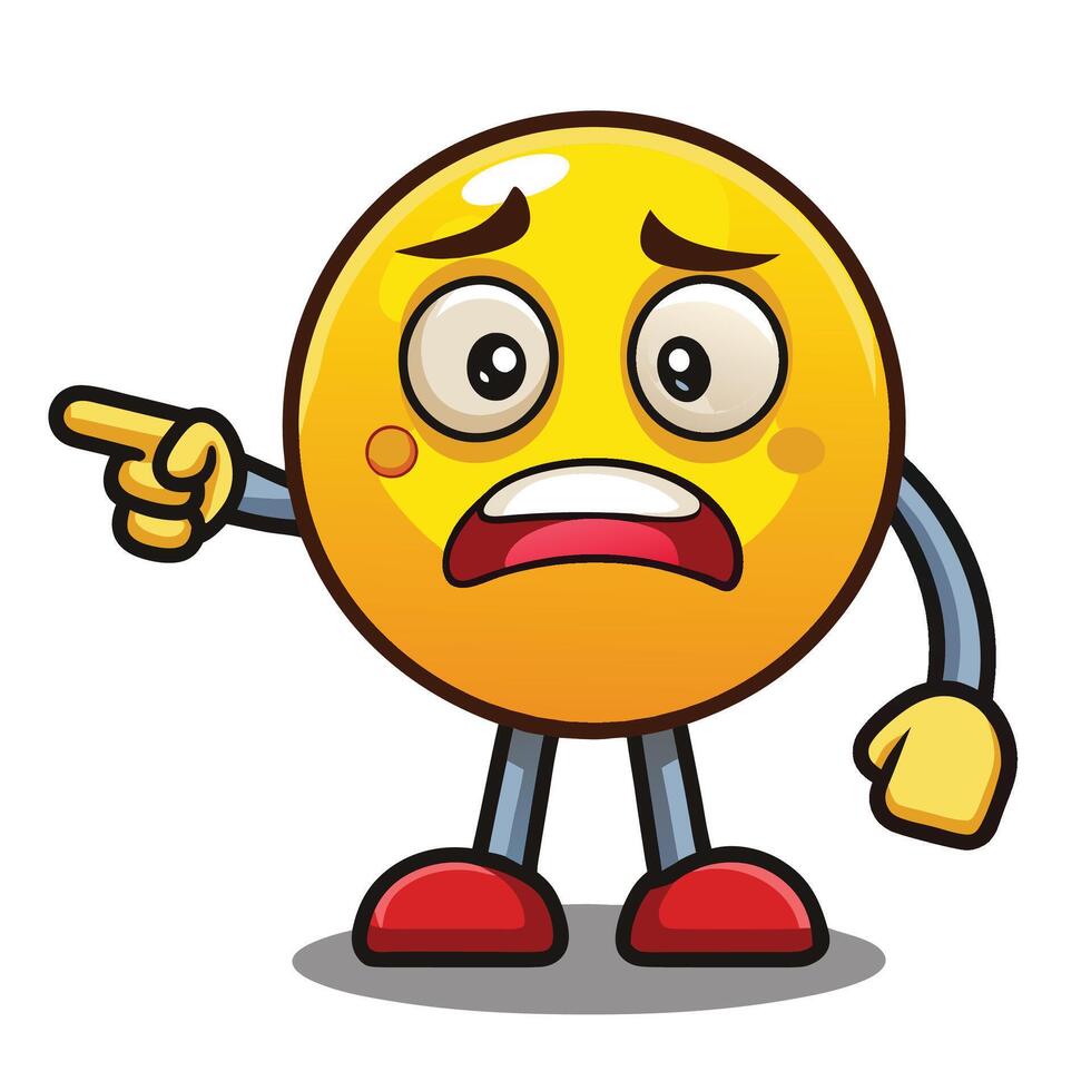 emoticon angry cartoon character pointing finger at something vector