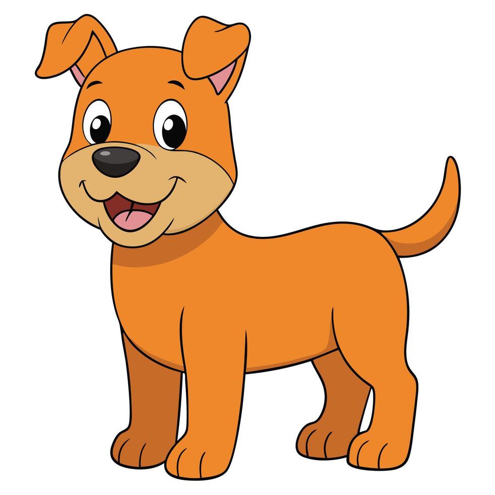 dog standing on a white background, vector