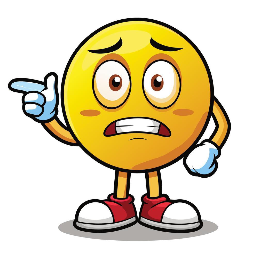 emoticon character pointing, vector