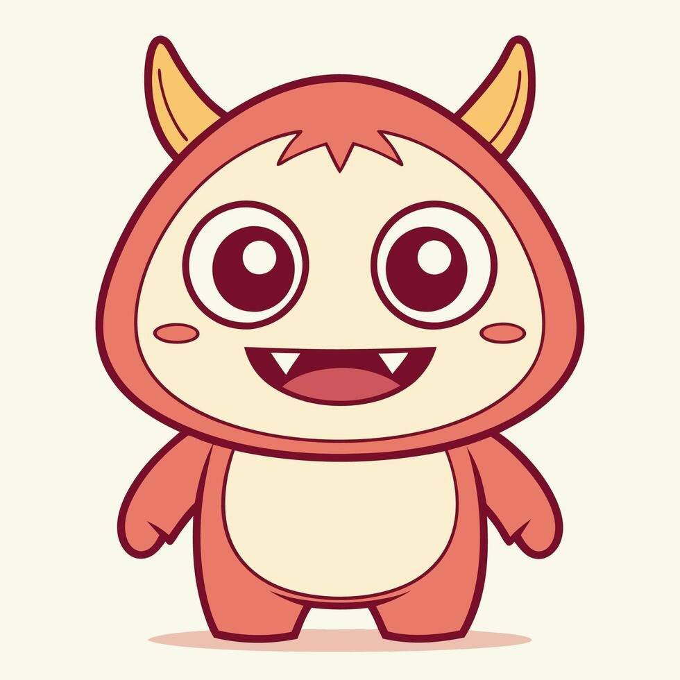 a cartoon character with horns and a big smile vector