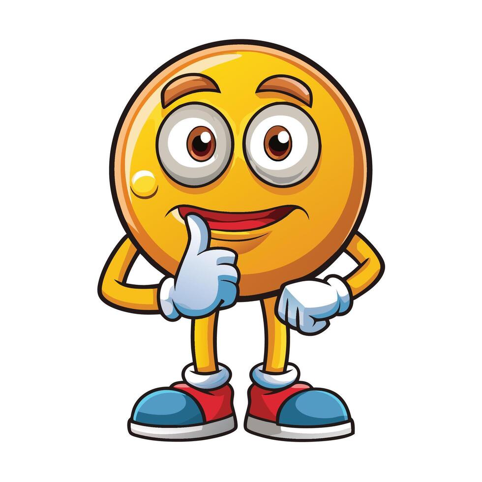 emoticon character with thumbs up gesture vector