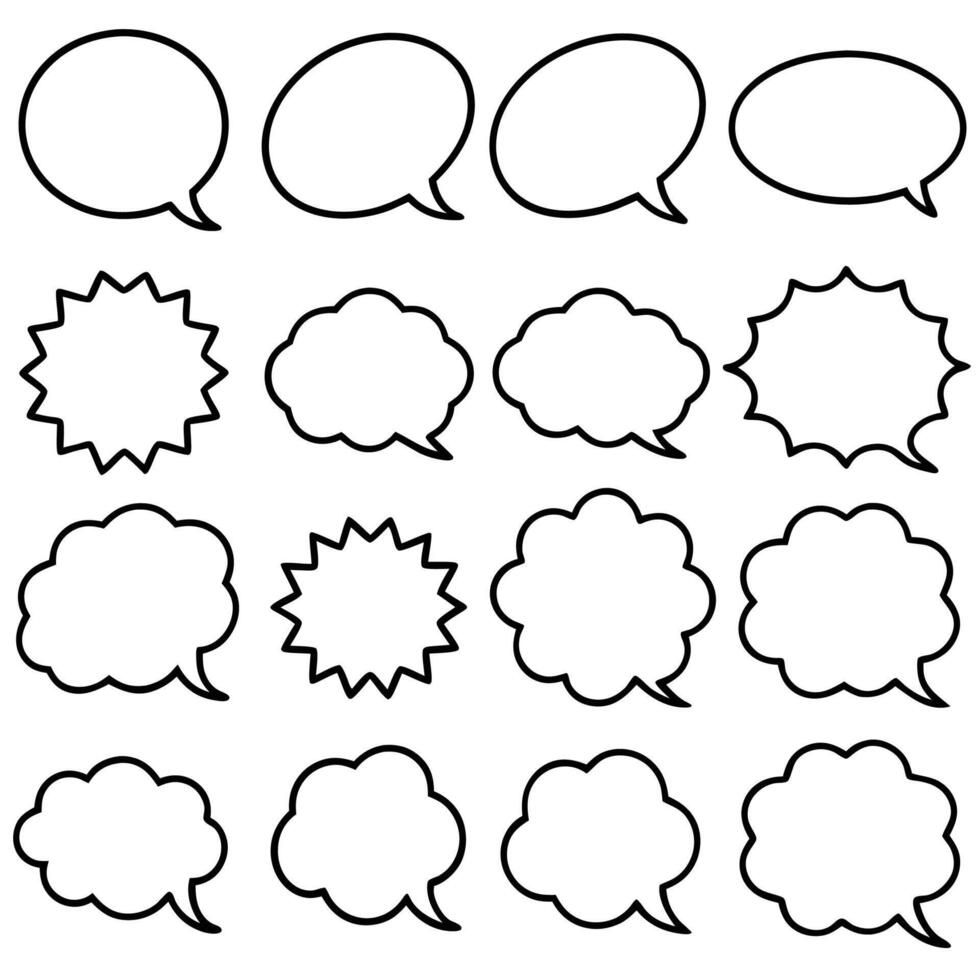 a set of speech bubbles with different shapes, vector