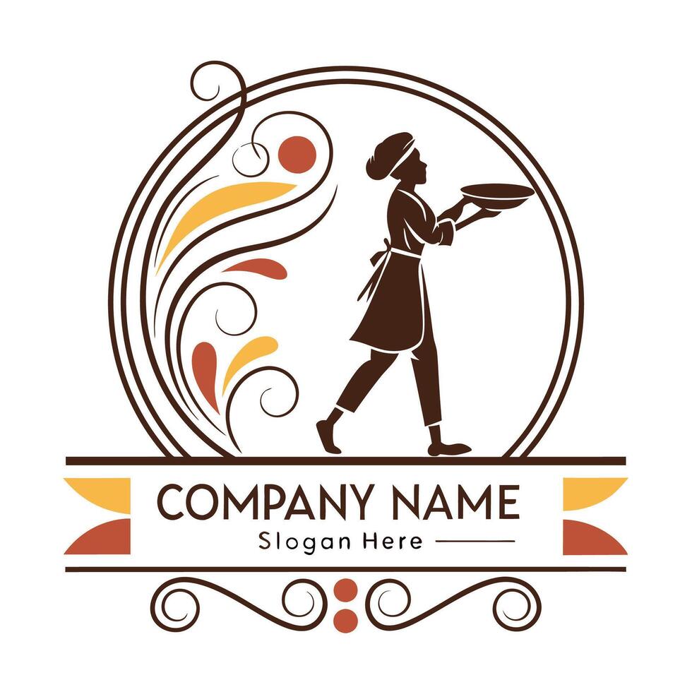 a logo for a restaurant or cafe white background vector