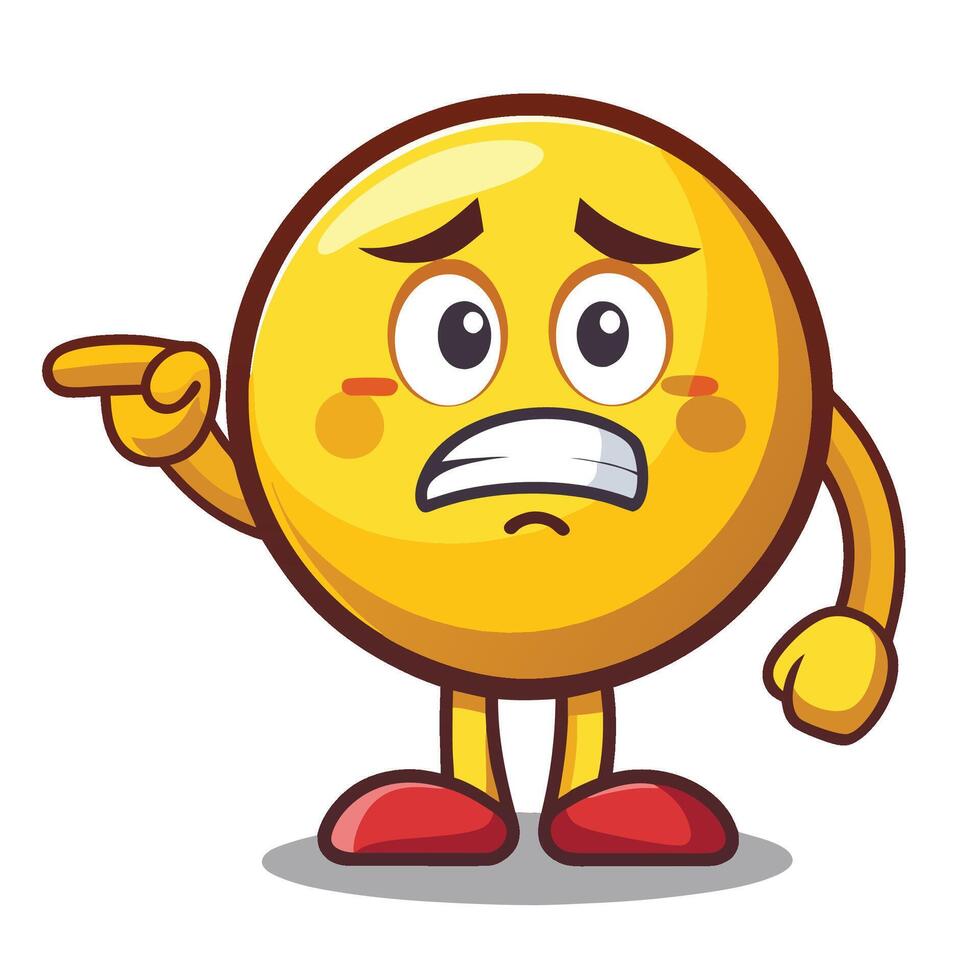 emoticon angry yellow cartoon character with angry expression illustration vector