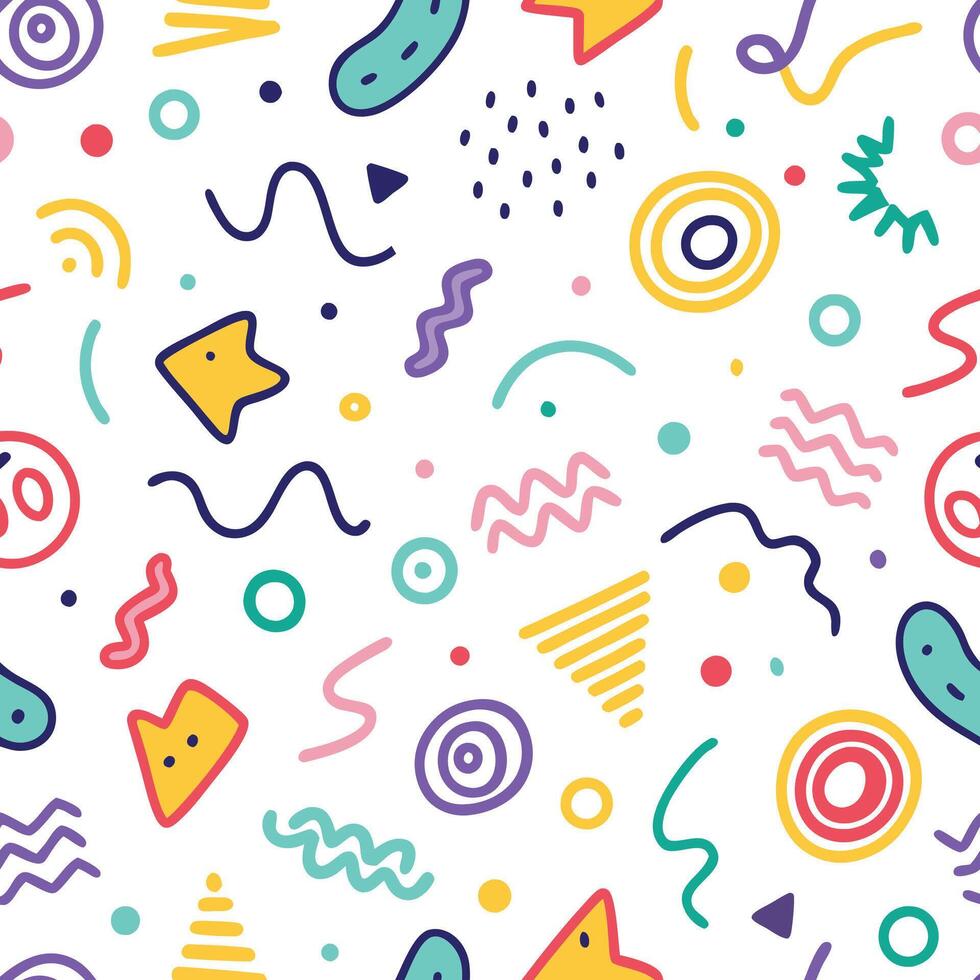 seamless pattern, with colorful geometric shapes and shapes vector
