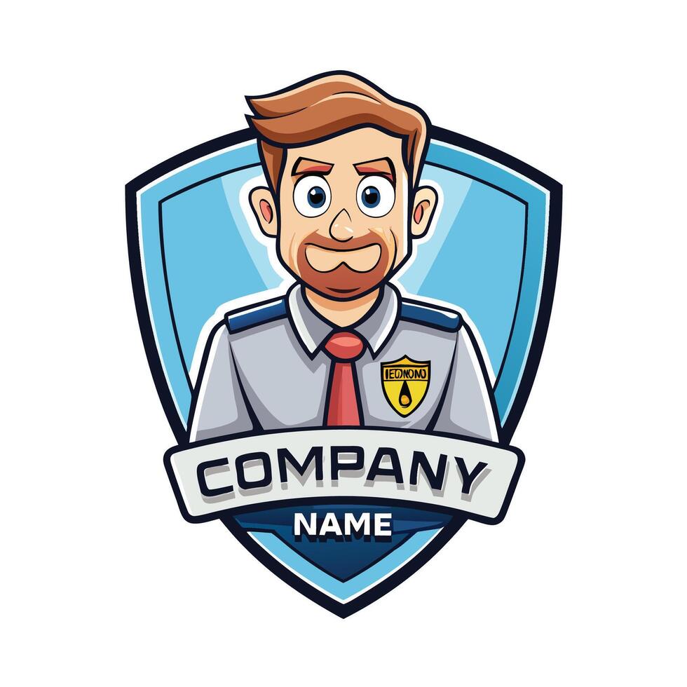 a cartoon police officer with a beard and tie vector