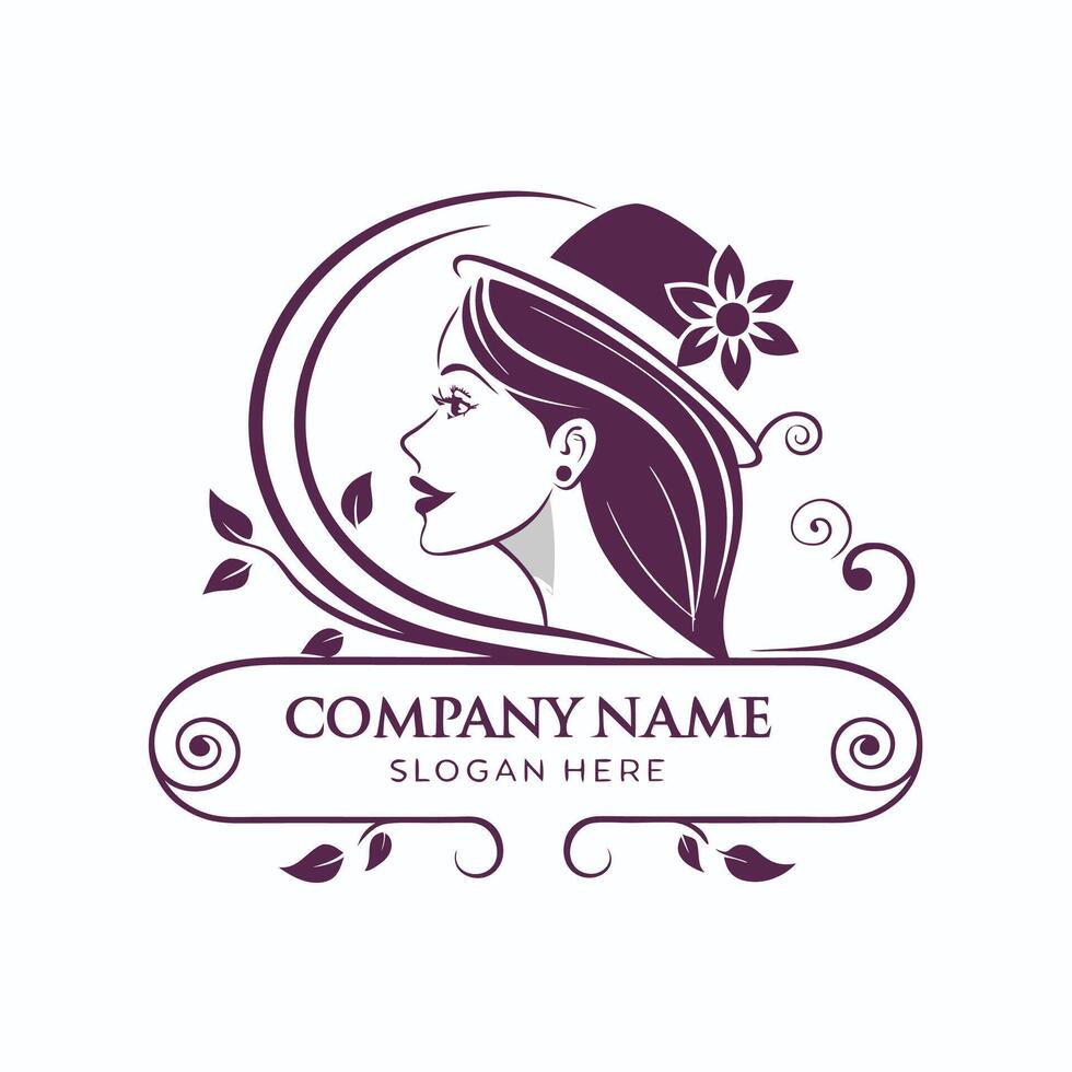 beautiful woman logo template vector